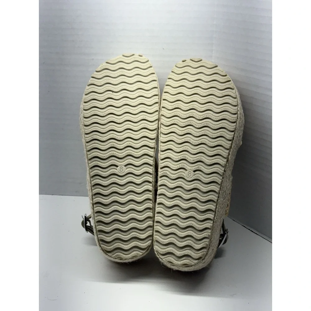 Serra Raffia Platform Sandals Womens Size 8 Woven Espadrille Ankle Strap EUC‎
